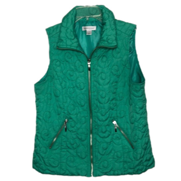 Christopher & BANKS - Seafoam Green Quilted Full Zip Front Vest - Size Medium - Picture 1 of 7